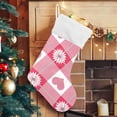 thumbnail image 5 of Coolnut 2 Pack Christmas Stockings 17.7 Inches Check Pattern Heart Floral Pink Large Size Xmas Cable Stocking Gifts & Decorations for Family Holiday Xmas Party, 5 of 6