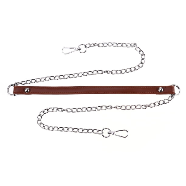 EeaseMX 1 pieza de cadena de metal de PU para bolso, correa de repuesto, accesorio con hebillas para bolso de mano, bolso de hombro, marrón y plateado.