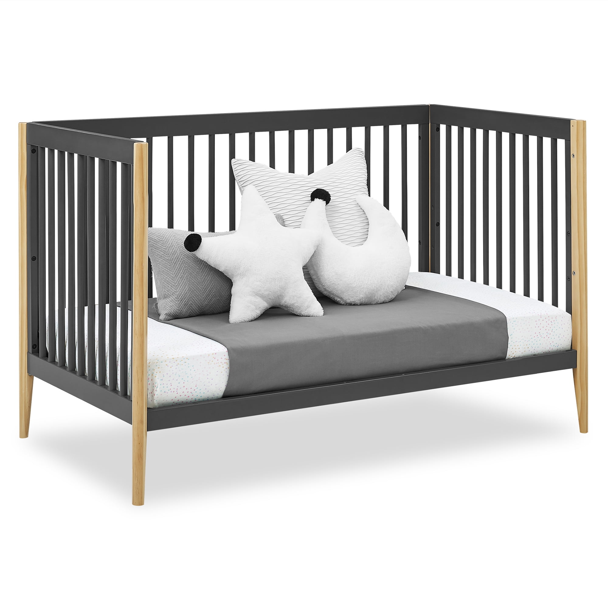 Delta Children Casey 6-in-1 Convertible Baby Crib, Charcoal Grey