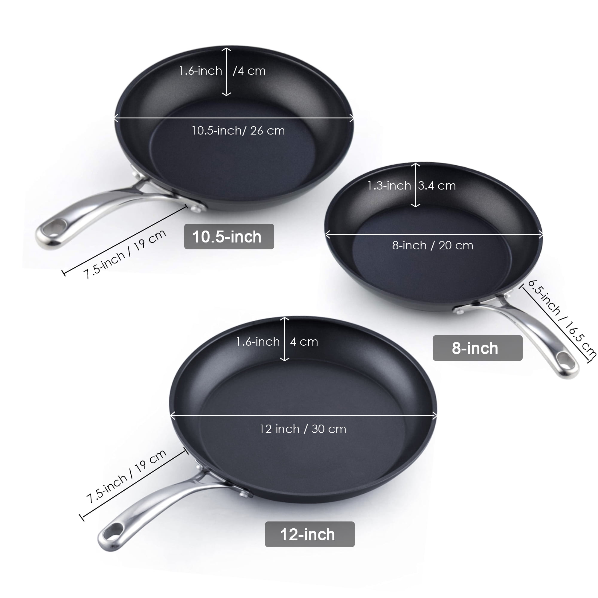 Cooks Standard Classic 8 Inch Hard Anodized Nonstick Frying Pan, Ceramic Non Stick Skillet, Induction Cookware Egg Omelette Pan, Oven Safe, Black & Apricot