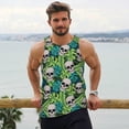 thumbnail image 5 of Rocae Skull and Palm Leaves for Men's Workout Tank Top Men's Running Tank Top Dry Fit Athletic Workout Tank TopsSmall, 5 of 9