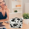 thumbnail image 2 of Unique Bargains Make Up Bag Cosmetic Travel Bag Organizer Bag Faux Leather Black White, 2 of 7