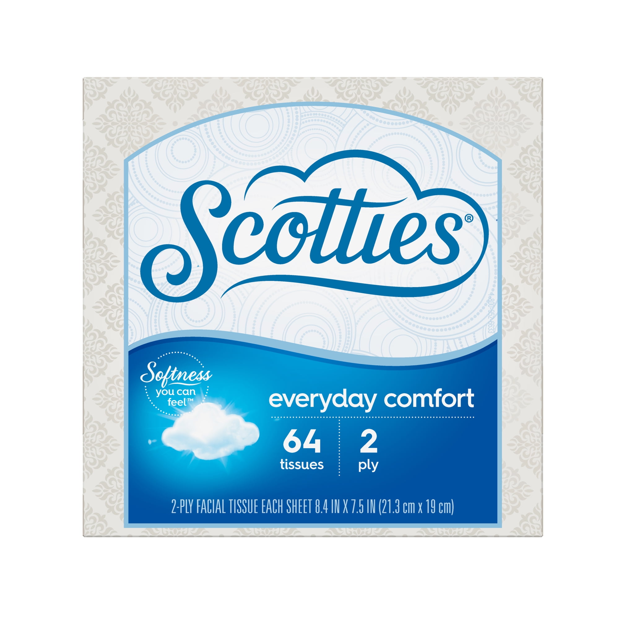 Scotties Everyday Comfort 2-Ply Facial Tissue, 64 Sheets