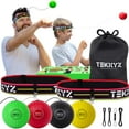 thumbnail image 1 of TEKXYZ Ensemble Familial de Balles Réflexes de Boxe, 2 Bandeaux Ajustables + 2 Balles Réflexes pour Débutants + 1 Balle Réflexe de Vétéran + 1 Balle Réflexe de Boxeur et Plus, 1 of 7