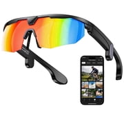 Mingdaln Smart Cycling Glasses with 8MP Camera, AI Camera Glasses with Anti-Shake Video Recording, Polarized Lens, Bluetooth Audio, Voice Assistant, AI Translation, IP66 Waterproof Outdoor Sports