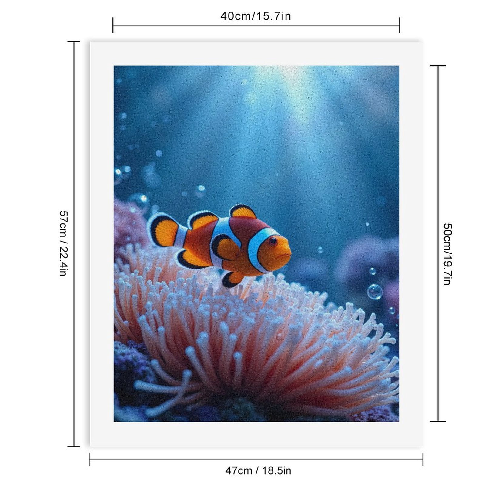 Paint By Numbers Kit for Adults Beginner - Clownfish Underwater Coral Scene DIY Canvas Painting Kits for Adults, Frameless Paint By Number for Adults for Home Wall Decor 16x20 Inch