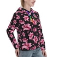 thumbnail image 6 of Disketp Lilies Flowers Womens Casual Hoodies Crew Neck Long Sleeve Sweatshirts Pullover Tops-X-Large, 6 of 7