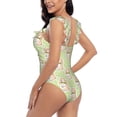 thumbnail image 4 of Xecao Rabbit With Tie print Ruffle One-Piece Swimsuit for Women,for the Beach or Pool, 4 of 8