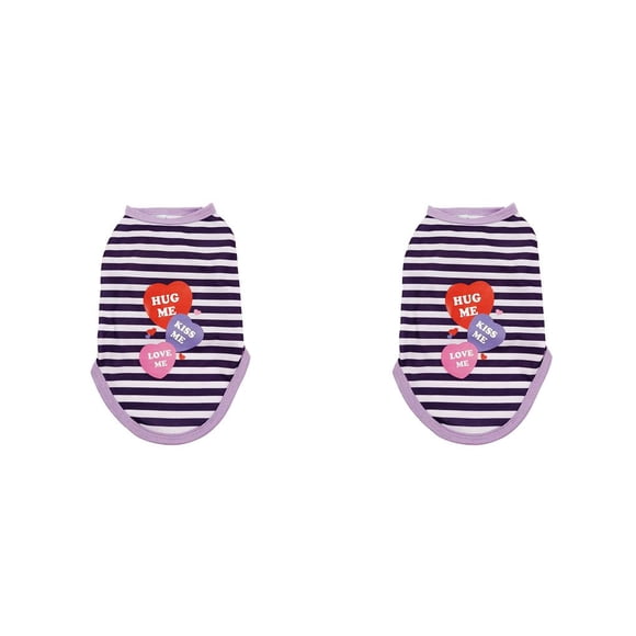Methold chalecos a rayas para mascotas con letras 2Conjunto Violeta SG