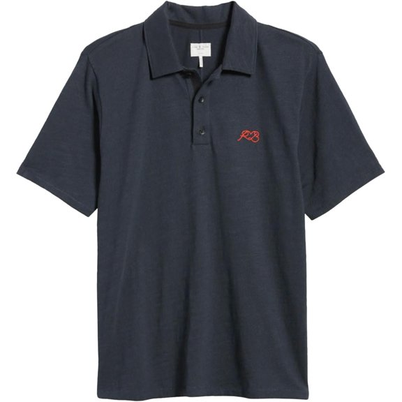 Rag & Bone Love Rb Classic Flame Polo Shirt Salute Blue