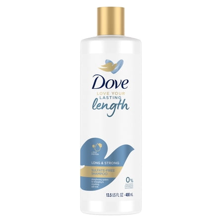 Dove Love Your Lasting Length Sulfate-Free Shampoo for Long Hair Long & Strong, 13.5 oz