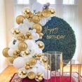 thumbnail image 5 of Adorno Y Decoración Kit De Guirnalda De Globos De Oro Blanco, 100 Piezas De Arco De Globo De Confeti De Cromo Metálico Y Oro Blanco con Cinta De Globo para Boda, Cumpleaños, 5 of 5