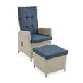 thumbnail image 6 of Haven All-Weather Wicker Set of Two Outdoor Recliners with Two Ottomans and Round Glass Top Accent Table, 6 of 6