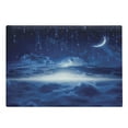 thumbnail image 1 of Fantasy Cutting Board, Night Sky with Moon Falling Stars Clouds Horizon Mysterious Space Art, Decorative Tempered Glass Cutting and Serving Board, Large Size, Navy Blue and White, by Ambesonne, 1 of 1
