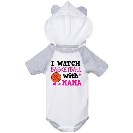 

Inktastic I Watch Basketball with Mama Gift Baby Girl Bodysuit