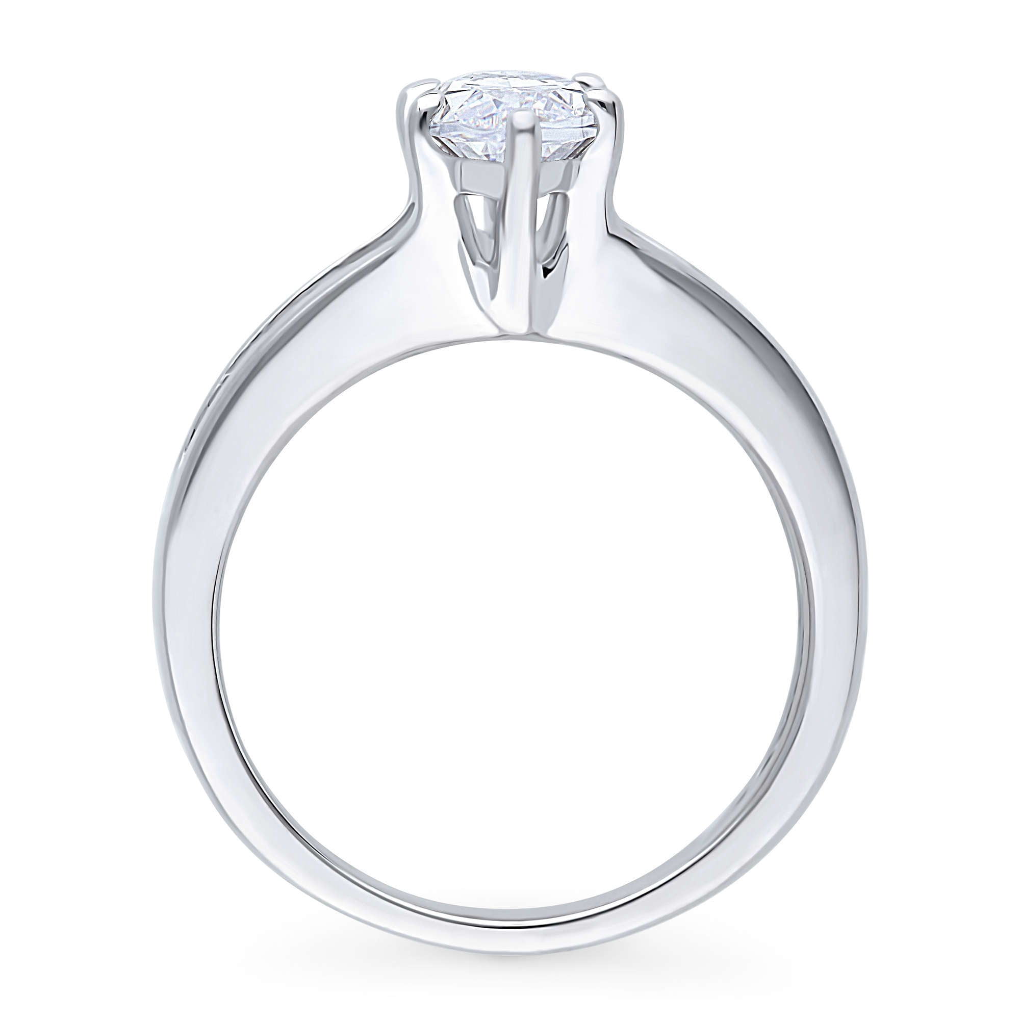 BERRICLE Sterling Silver Solitaire Wedding Engagement Rings 1.6 Carat Marquise Cut Cubic Zirconia CZ Promise Ring for Women, Rhodium Plated Size 7