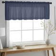 thumbnail image 2 of Solid Dark Blue Valance Curtains for Kitchen/Living Room/Bathroom/Bedroom Window, Rod Pocket Small Topper Half Short Window Curtains Voile Sheer Scarf, Minimalism Abstract Denim Texture 54"x18", 2 of 8