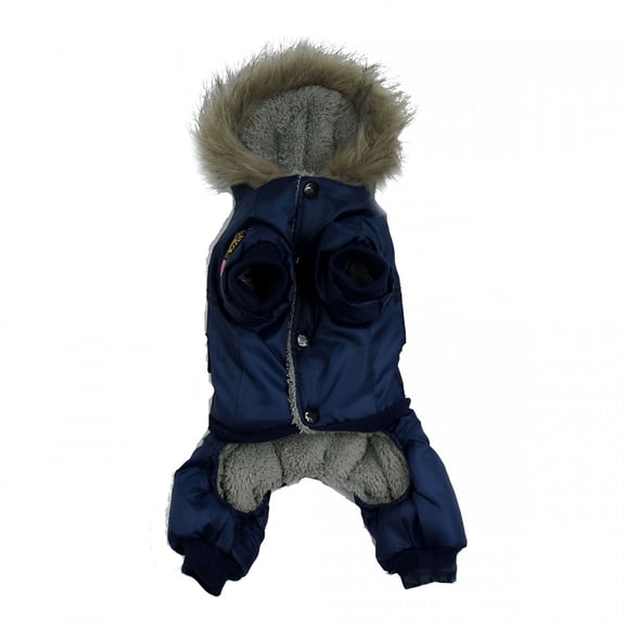 TELOLY Pets Dog Apparel Fleece Winter Waterproof Coat Snowsuit Hooded Jumpsuit