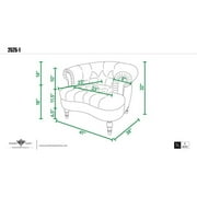 3 Piece La Rosa Chesterfield Tufted Velvet Sofa Set in Burgundy Red
