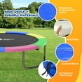 thumbnail image 3 of Trampoline Pad Replacement 15 FT Trampoline Replacement Safety Pad, 15FT Trampoline Spring Cover Waterproof UV Resistant Tear Resistant Surround Spring Foam Cover Round Frame No Hole for Pole Rainbow, 3 of 8