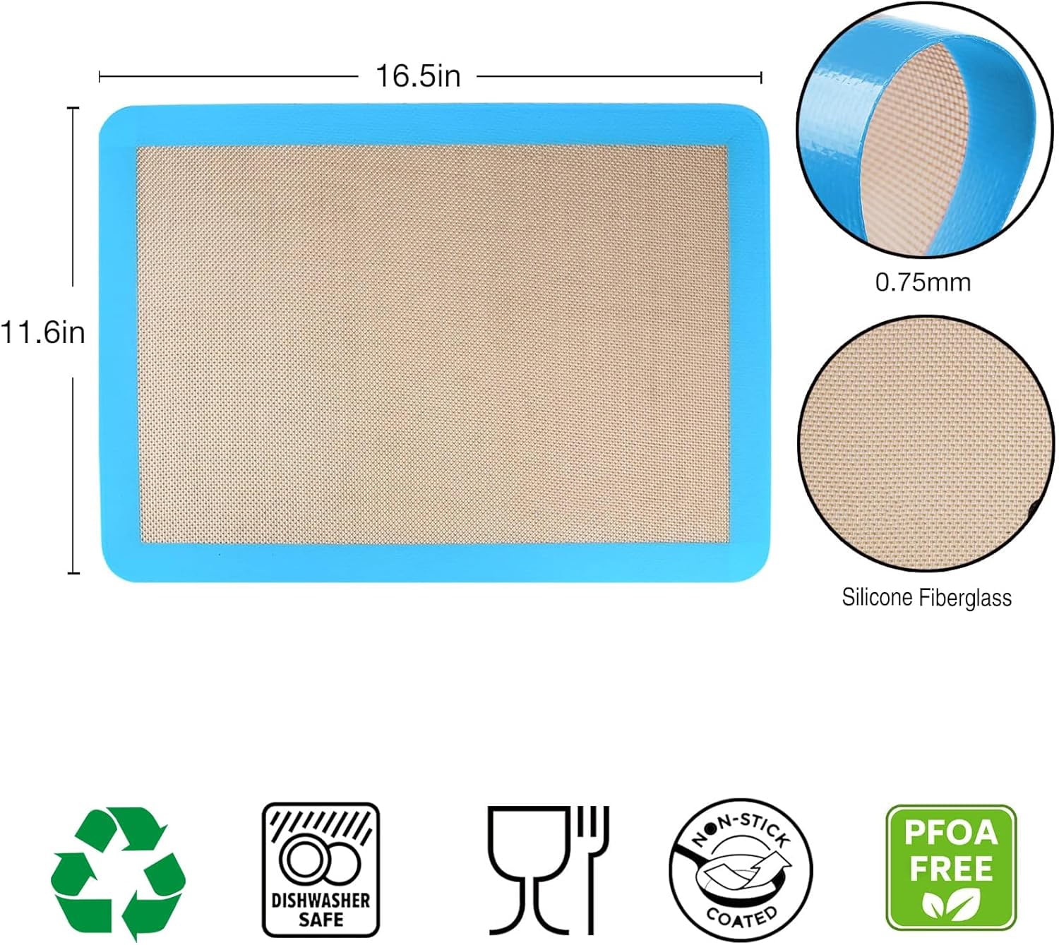 Silicone Baking Mat Set Reusable Heat Resistant Non Stick Baking Mat for Oven