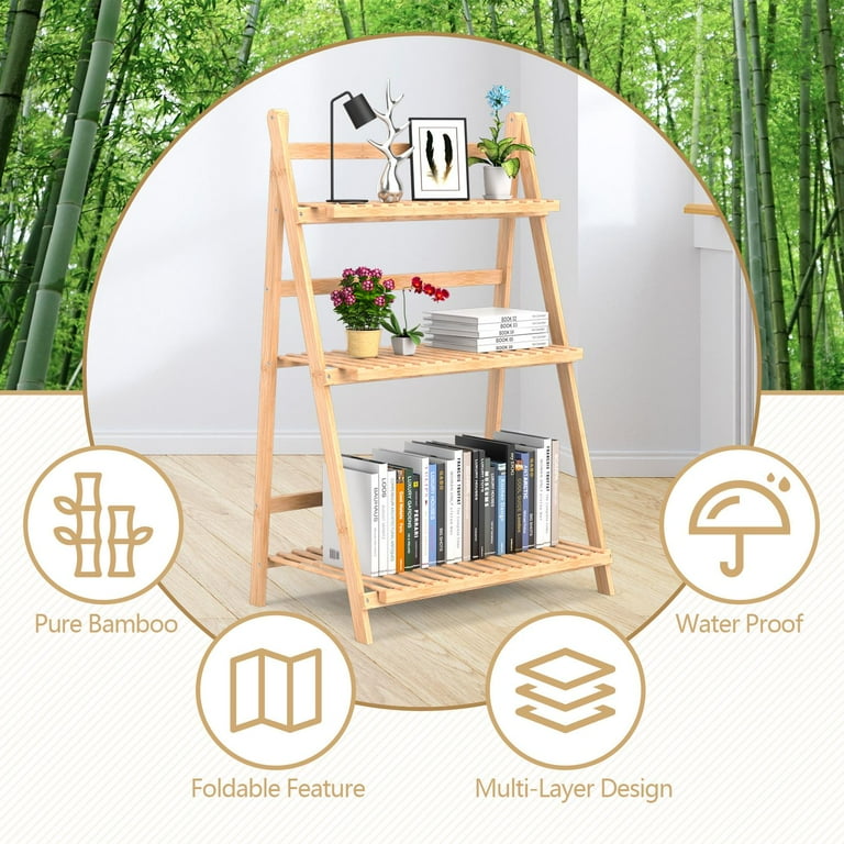 Bamboo sale ladder shelf