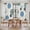 Blue, variant on Abstract Geometric Kitchen Curtain for Berdoom Living Room Cafe 72 Inch Length, Farmhouse Vintage Polka Dot Teal Blue Tiers Curtains Light Filtering Drapes Window Treatment 2 Panels 52"Wx72"L