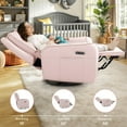 Power Recliner Glider for Nursery, Electric Swivel Rocker Leather Recliner Chair with Lumbar ...