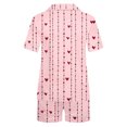 thumbnail image 4 of Conjunto de Verano para las Mujeres Día de San Valentín Amor Impreso Cuello de Manga Corta con Pantalones Cortos, Poliéster Ligero para el Uso Informal, 4 of 9