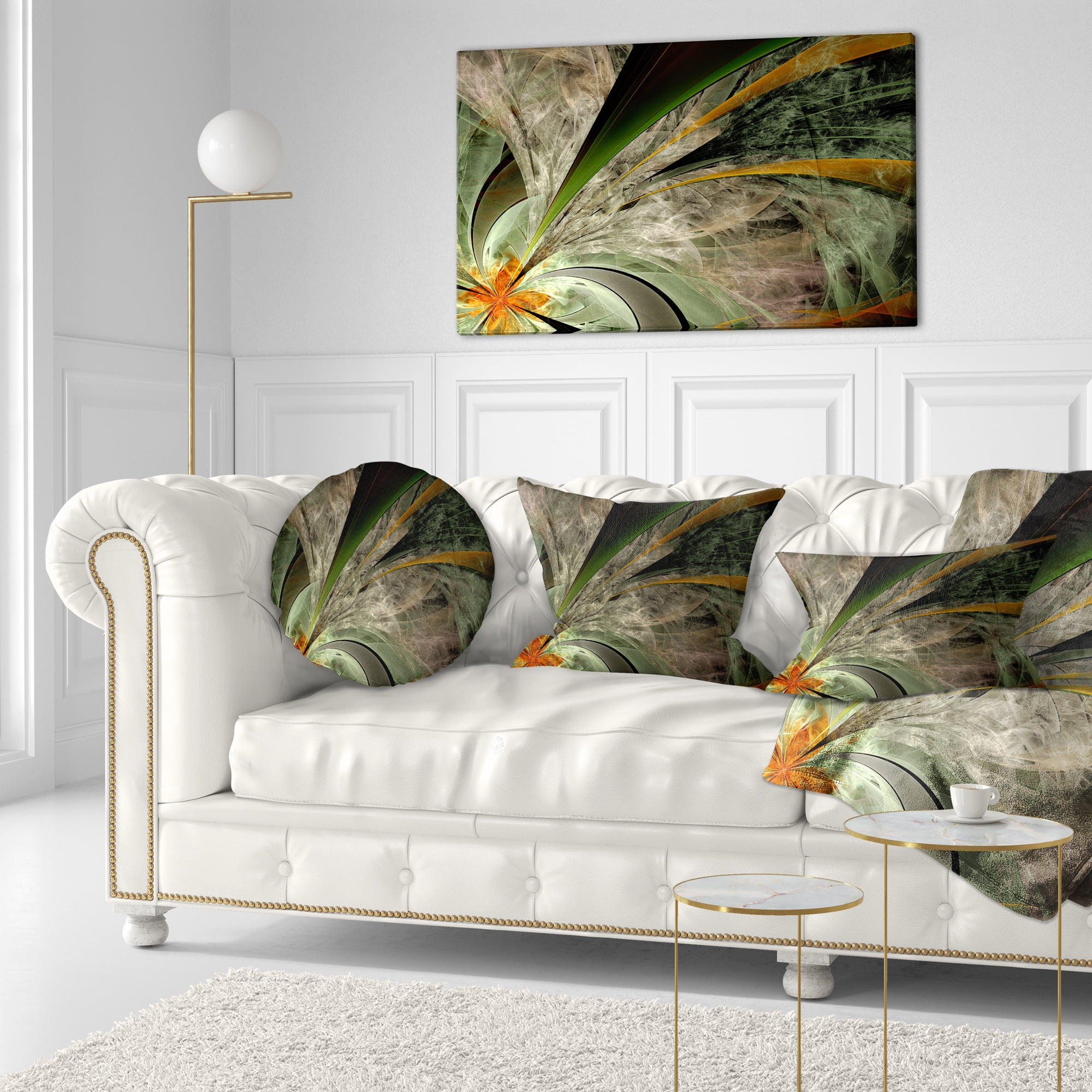 Designart 12" x 20" Contemporary, Modern Black Polyester Throw Pillow