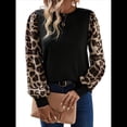 thumbnail image 1 of Camisas de Larga para Mujer, Blusas Raglán con Bloques de Color, Camisetas Básicas Informales de Cuello Redondo, Ropa de Moda de Otoño Negro XXL, 1 of 9