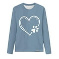 thumbnail image 4 of hxobax Paw Heart Print Tshirts for Women Trendy Fall Tops Crewneck Long Sleeve Tunic Basic Tee Shirt, 4 of 5