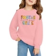 thumbnail image 3 of YunPes Fourth Grade Girls Sweatshirt Long Sleeve Crewneck Print Pullovers Oversized Spring Autumn Tops for Kids Back to School, 3 of 7