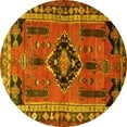 thumbnail image 1 of Ahgly Company Machine Washable Indoor Round Persian Yellow Traditional Area Rugs, 7' Round, 1 of 4