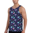 thumbnail image 2 of KLL Flower Blue Skull Print Men's Muscle Gym Workout Stringer Tank Tops Bodybuilding Fitness T-Shirts Tank Tops Men-4X-Large, 2 of 7