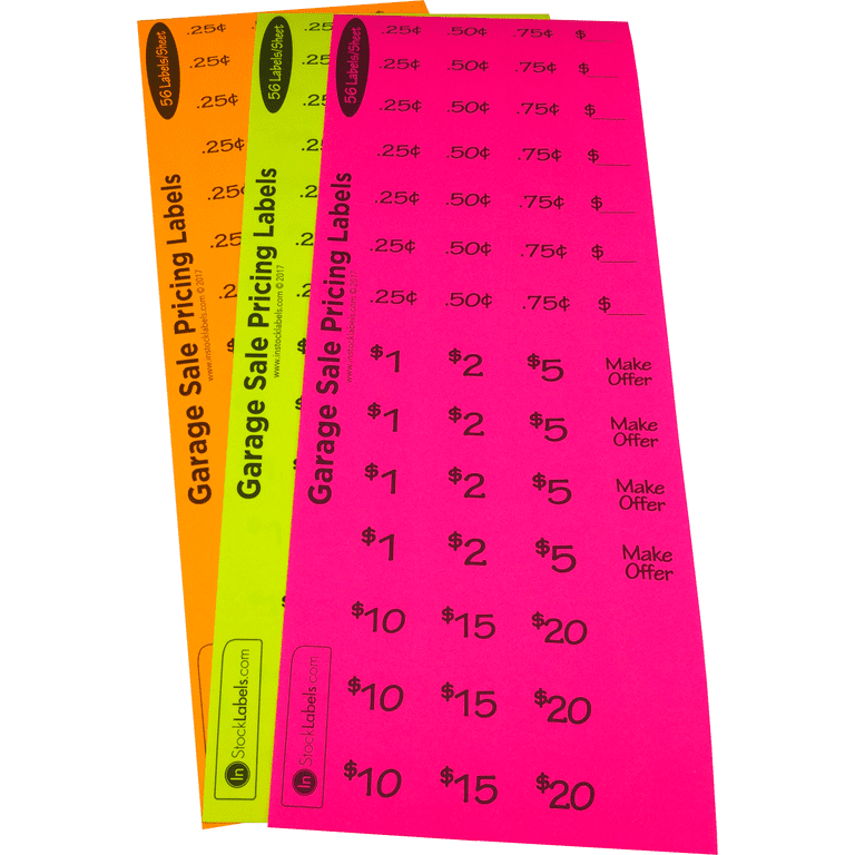 Round Sale Price Stickers (2 inch, 300 Labels per Roll, 2 Rolls, Pink) for  Use Retail, Yard Sales or Garage Sale 