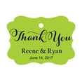 thumbnail image 1 of 100 PCS Personalized Made Scallop Edges Hang Tags Thank You Custom Wedding Favor Gift Paper Tags, 1 of 1