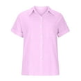 thumbnail image 5 of Giftesty Blouses for Women Dressy Casual Women's Tops Fashion Button Shirt Female V-Neck Loose T-shirt Blouse, 5 of 5