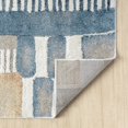 thumbnail image 4 of LR Home Blue/Beige Modern Abstract Performance Washable Indoor Area Rug, 4 of 8