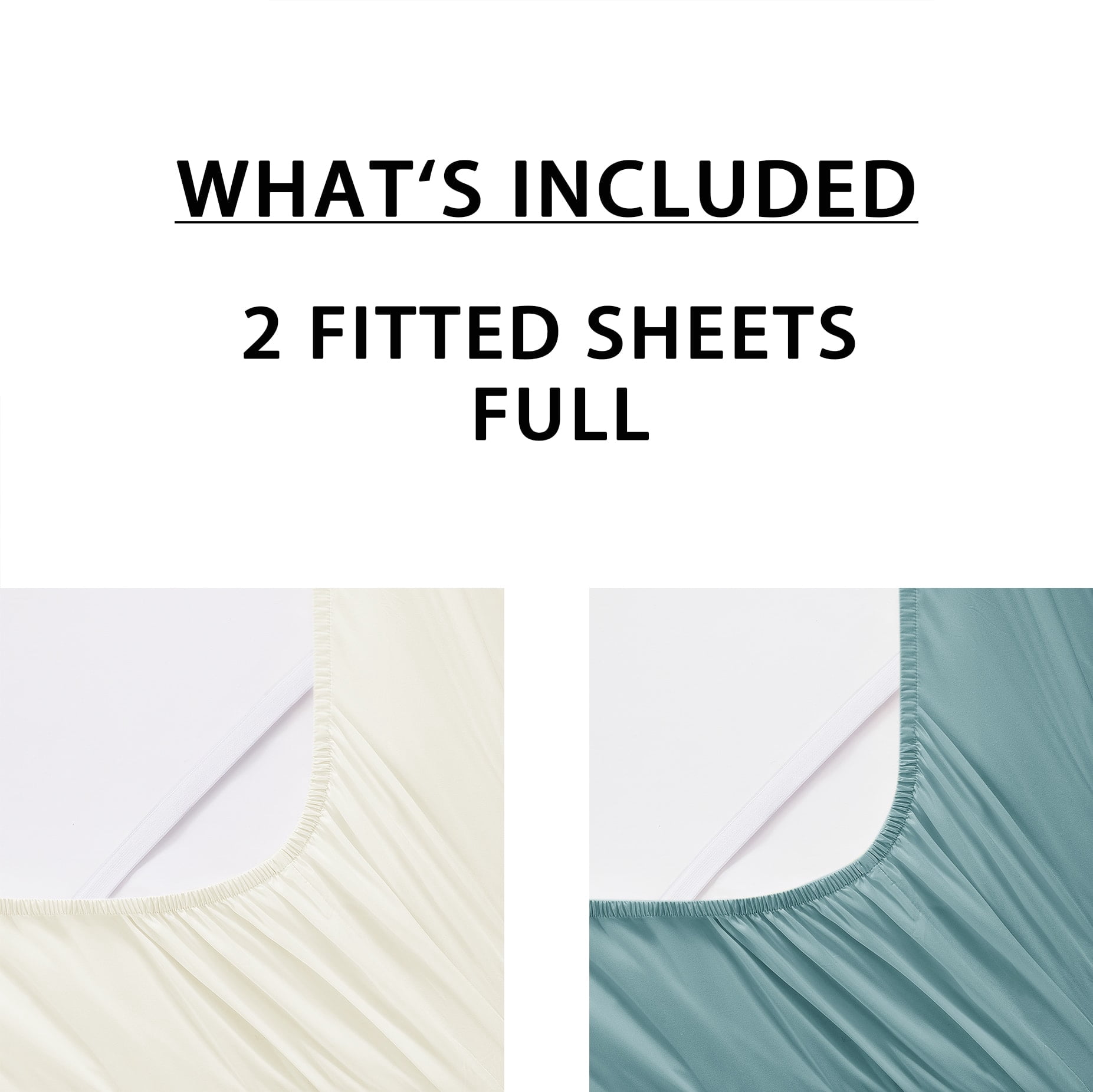 Mainstays Super Soft Microfiber 2-Pack Fitted Sheet, Full, Soft Ivory/ Blue Cameo, 2 Piece