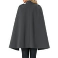thumbnail image 3 of INSPIRE CHIC Women's Winter Slit Sleeve Double Breasted Cloak Coat M Dark Gray, 3 of 6