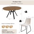 thumbnail image 2 of Extendable Round Dining Table Set for 4 People, 43.3"-59.1" Extendable Kitchen Table with 4 Upholstered Chairs, Space Saving for Kitchen Dining Room (Walnut Table+4 U-Shaped White Chairs), 2 of 14