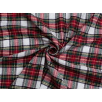 Minerva Brushed Cotton Flannel Fabric White & Red - per yard