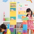 thumbnail image 2 of Onaparter Storage Bags Kindergarten Painting Holder Classroom Pocket Chart Hanging Closet Convenient Pouches Child （Yellow）, 2 of 6