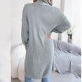thumbnail image 3 of Aayomet Womens Sweaters Women's Long Cardigans Button Down High Low Solid Knit Loose Cardigans with Pockets,Gray S-XXL, 3 of 5