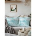 thumbnail image 2 of Outdoor Pillows Waterproof, Teal Coastal Palm Leaves Throw Pillows with Inserts Included, Summer Botanical Tropical Indoor Outdoor Decorative Lumbar Pillow for Bed/Couch/Patio 16"x16", 2Pcs, 2 of 8