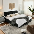 thumbnail image 2 of King Size Storage Upholstered Hydraulic Platform Bed with Integrated Headboard, Chenille Fabric, Black, 2 of 9