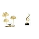 thumbnail image 1 of Figura decorativa de metal con flores y hojas, escultura de resina de hierro, adorno para estante, mesa o armario, escultura de nota musical con base, 1 of 8