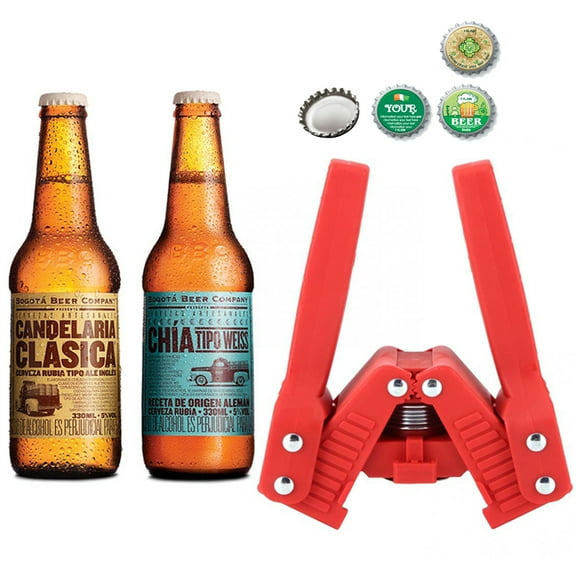 tooloflife Manual Bottle Capper Double Lever Hand Capper Bottle Sealer Homemade Brewing Beer Tool Plastic Red