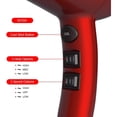 thumbnail image 3 of 1875W Professional Ionic Hair Dryer, Salon Lightweight Blow Dryer, 2 Speed and 3 Heat Settings, Powerful Ceramic Fast Dryer with Diffuser, Concentrator and Comb (Red), 3 of 5